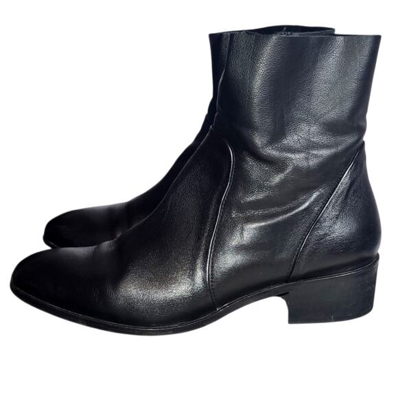 Intentionally Blank Nancy Ultra Soft Black Leather Ankle Boots Zip Spain US 10 - Picture 3 of 10